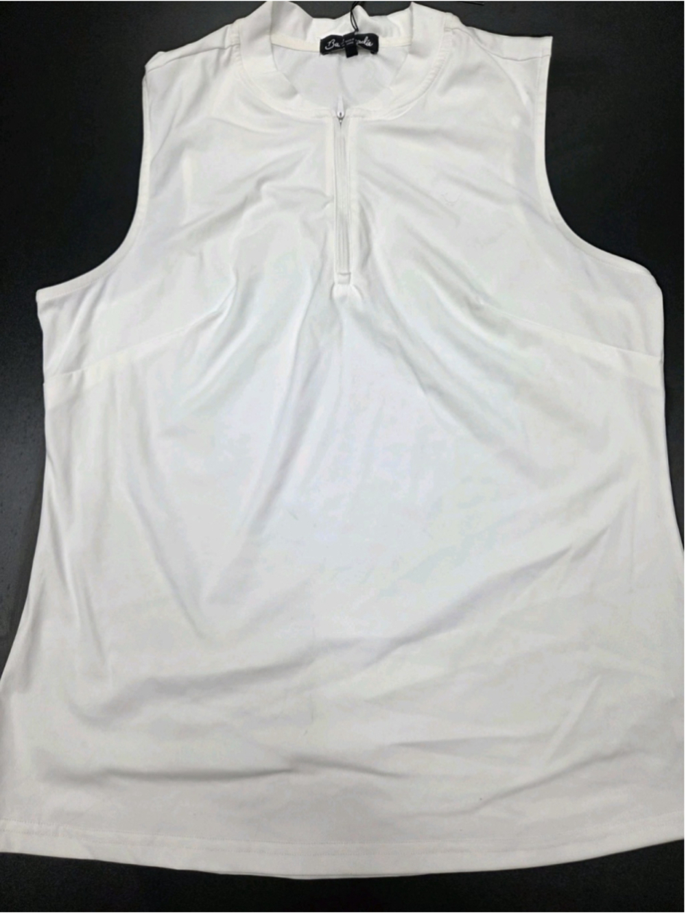 Bad Birdie Women's Blade Sleeveless Golf Polo 1/4 Zip White NWT Size Large #1433 - Picture 2 of 13